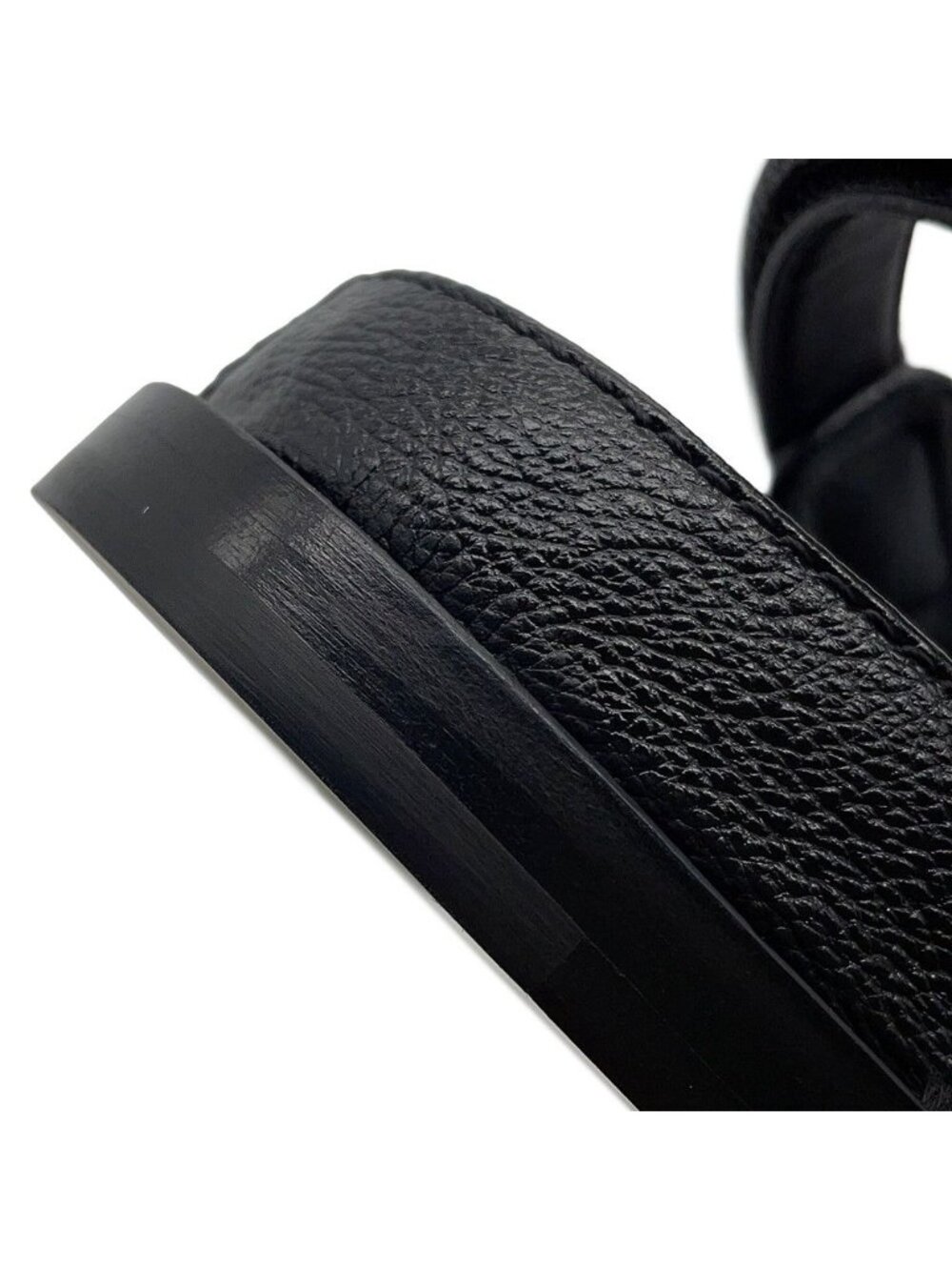 Chanel Sandals CC Logo Quilted Leather 38c Shoes Black - Picture 7 of 10